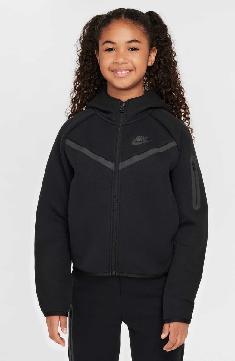 Nike Kids' Tech Fleece Full Zip Hoodie, Main, color, Black/ Black/ Black/ Black
