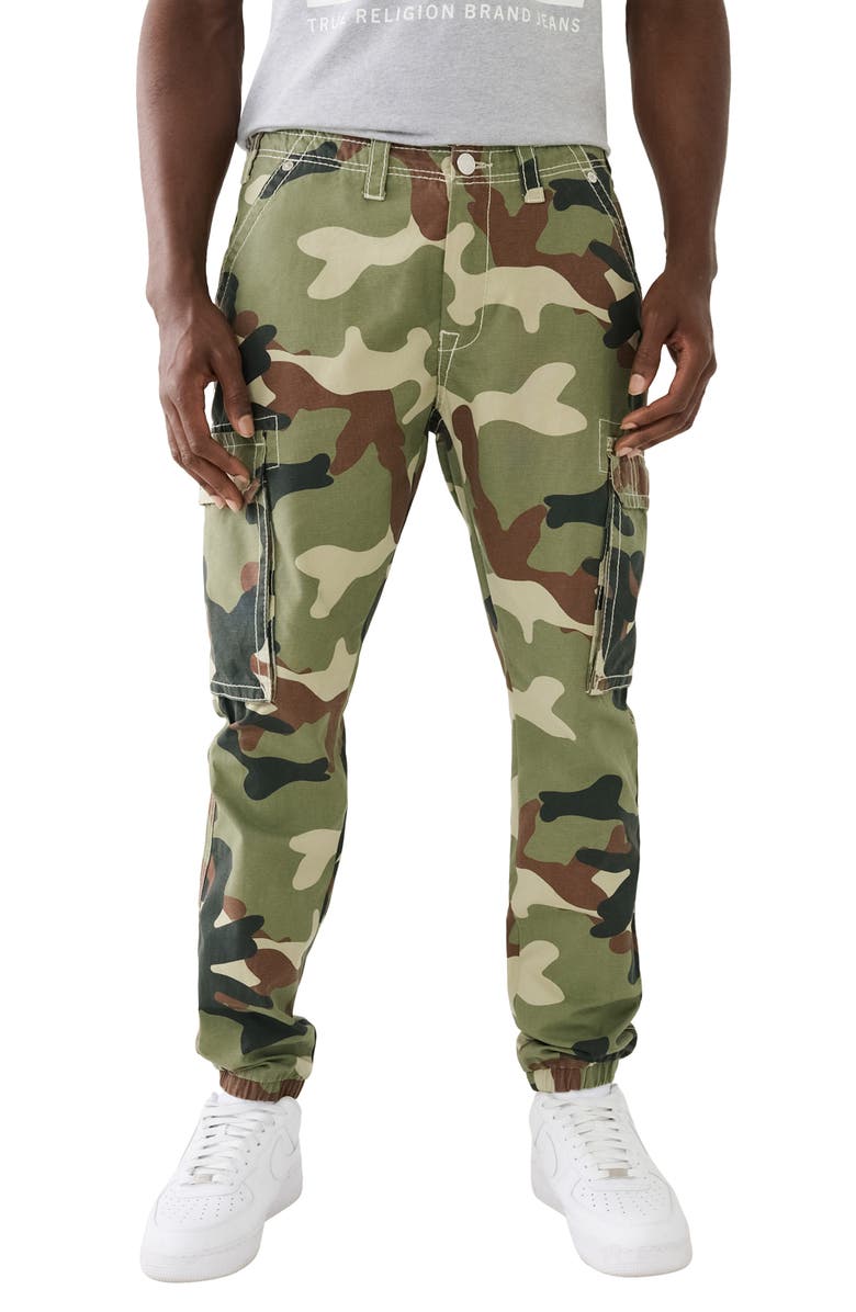 True Religion Big T Camouflage Cargo Joggers, Main, color, 