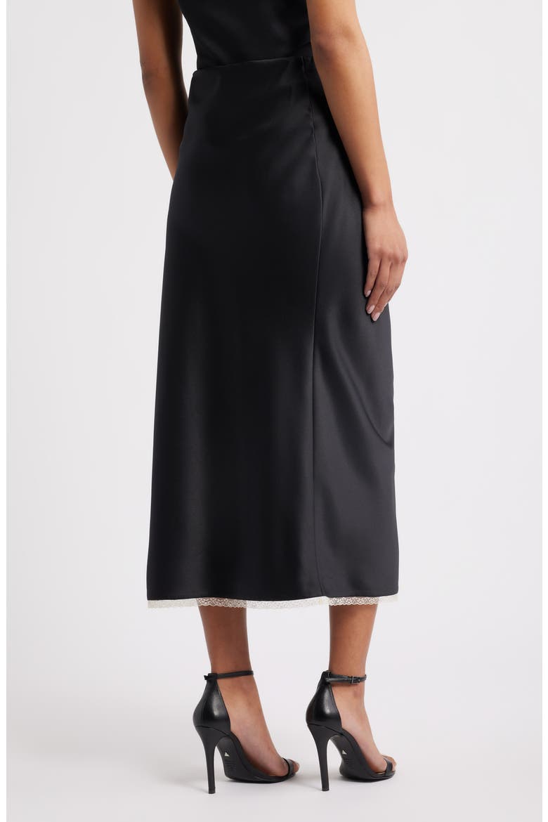 Vallis Lace Bow Midi Skirt, Alternate, color, BLACK