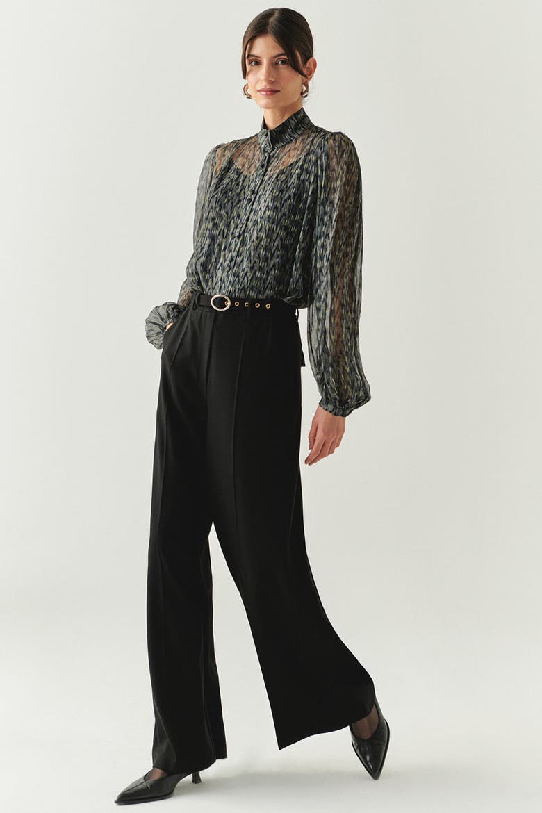 Nala Wide Leg Pocketed Pants, Alternate, color, BLACK