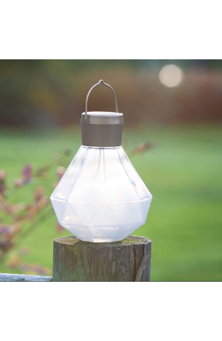 Allsop Home & Garden Gem Solar Lantern Handblown Glass, Alternate, color, Milk