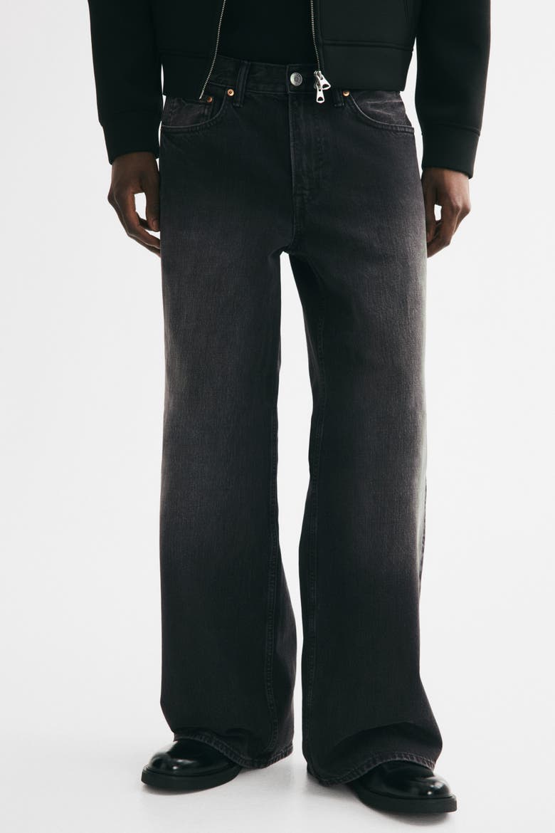 Wide-Leg Jeans, Alternate, color, Denim black