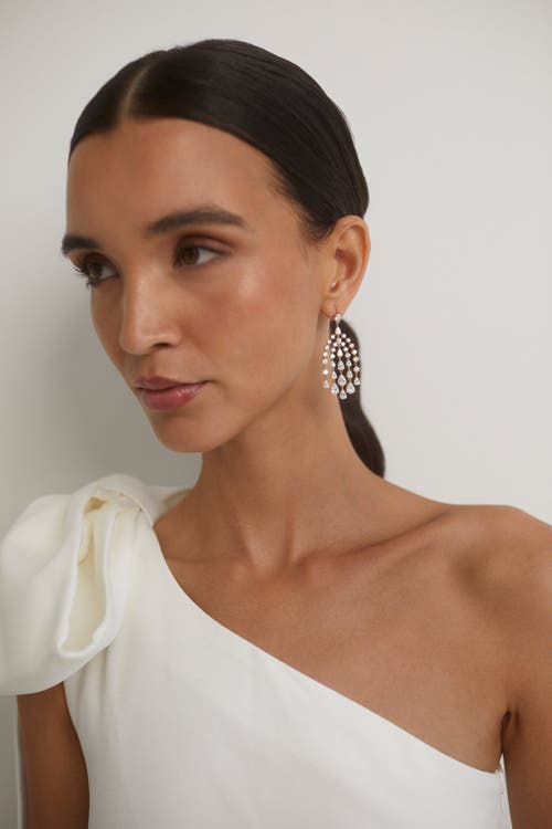 Nadri Willow Graduated Cz Drops Waterfall Chandelier Earrings In Metallic