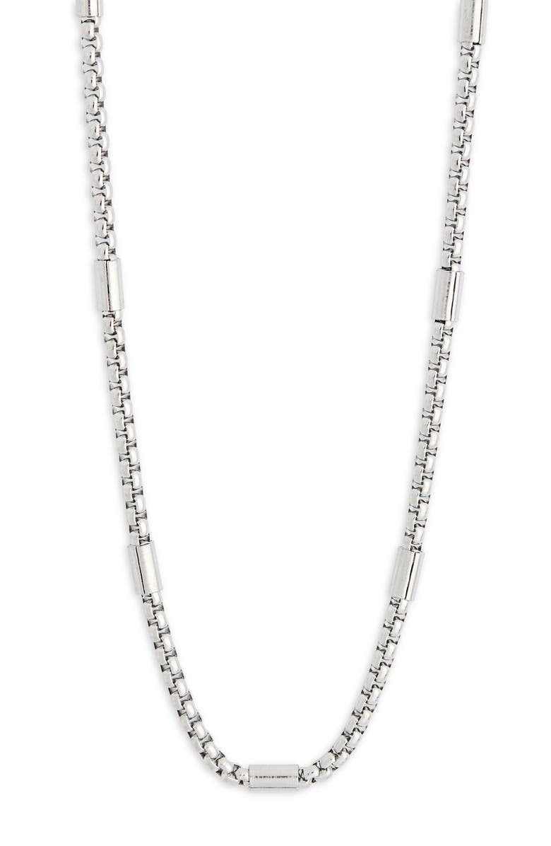 NORDSTROM RACK Men's Station Chain Stainless Steel Necklace, Alternate, color, Stainless