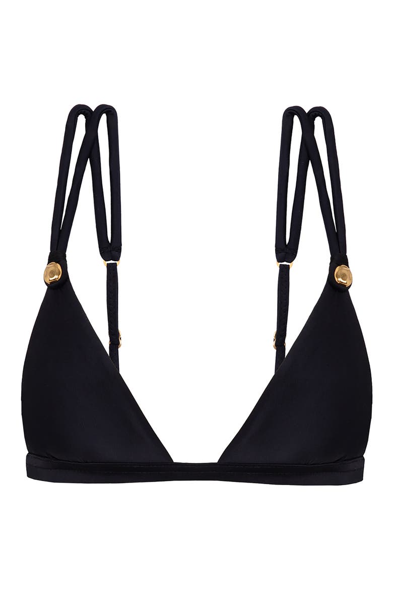 Meera Parallel Triangle Bikini Top, Alternate, color, BLACK