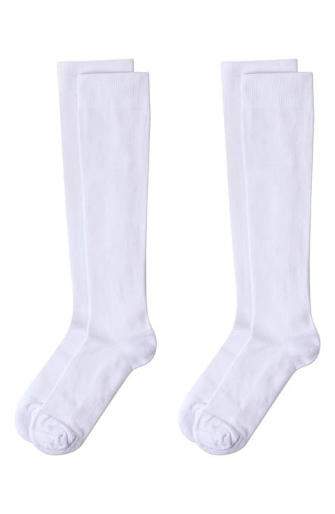 2-Pack WellFit Cushioned Cotton Blend Graduated Compression Socks