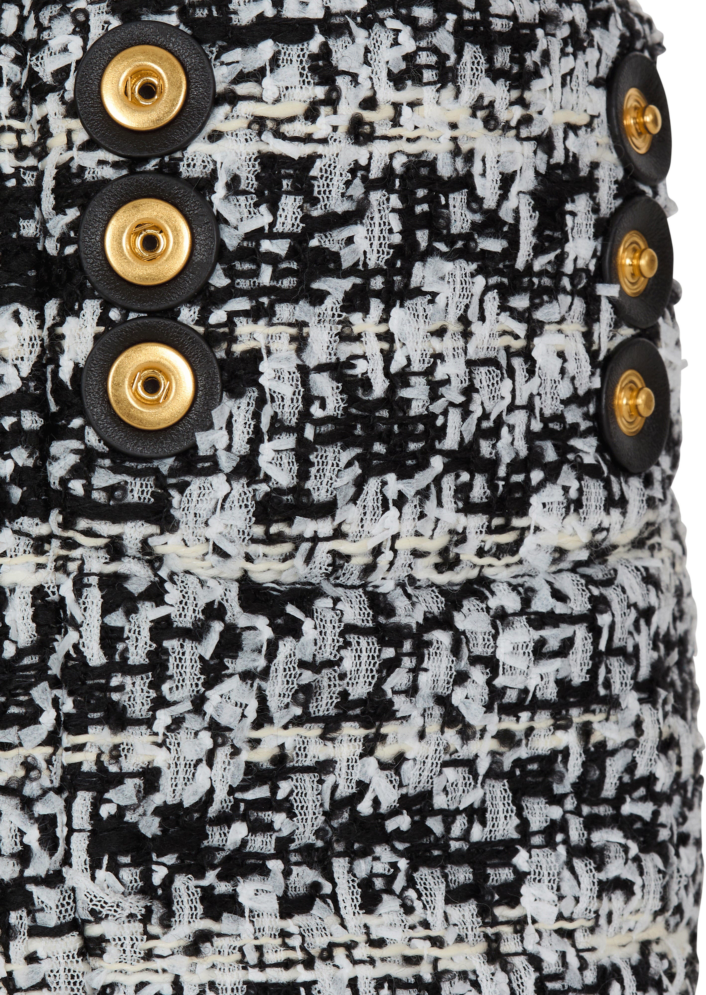 Balmain Small 1945 Soft tweed tote bag, Alternate, color, Black