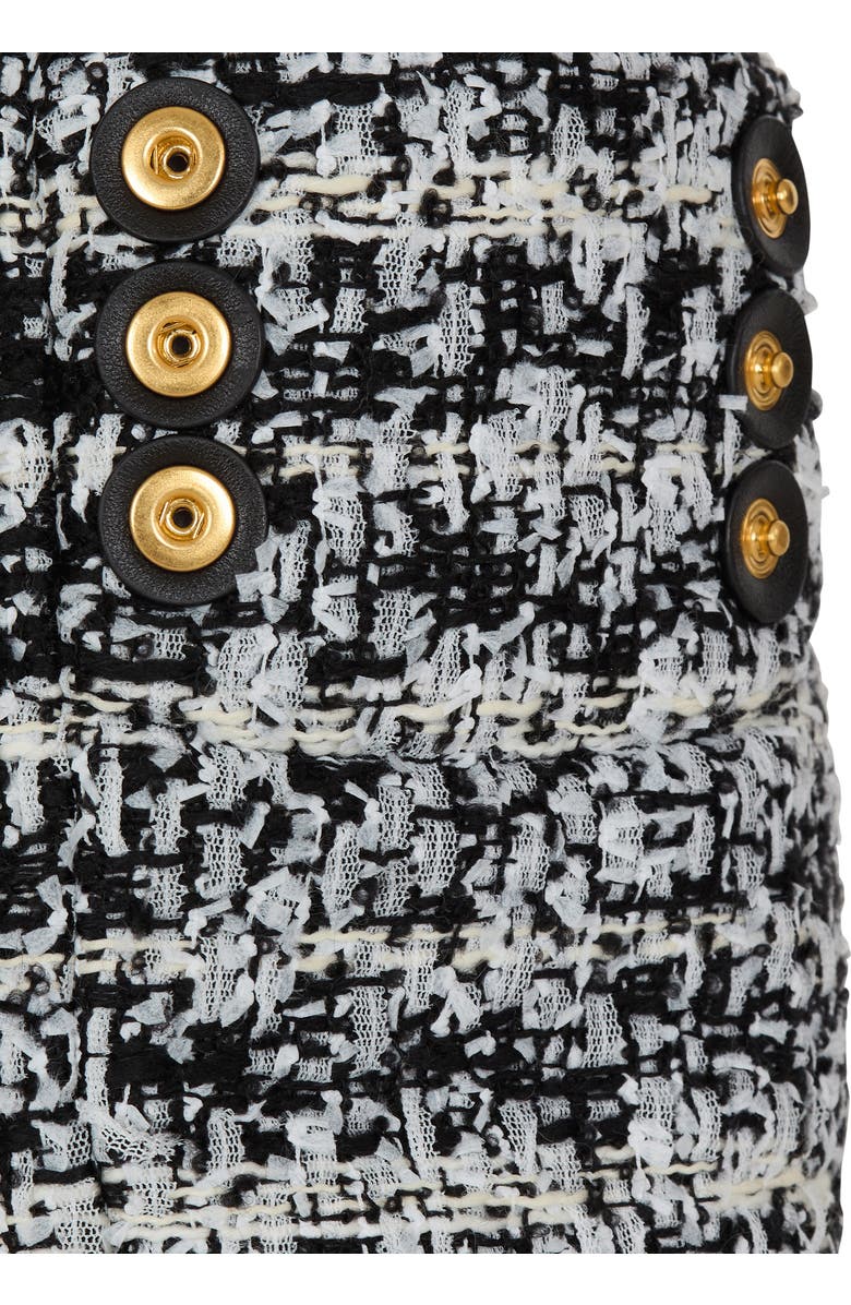 Balmain Small 1945 Soft tweed tote bag, Alternate, color, Black