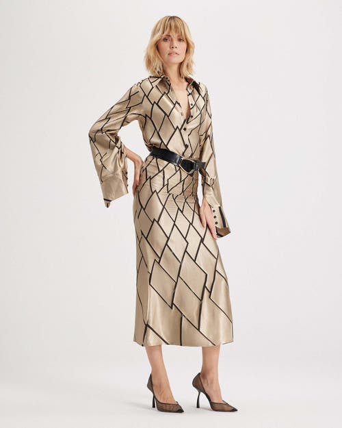 Theo The Label Theia Retro Burnout Boyfriend Shirt In Brown