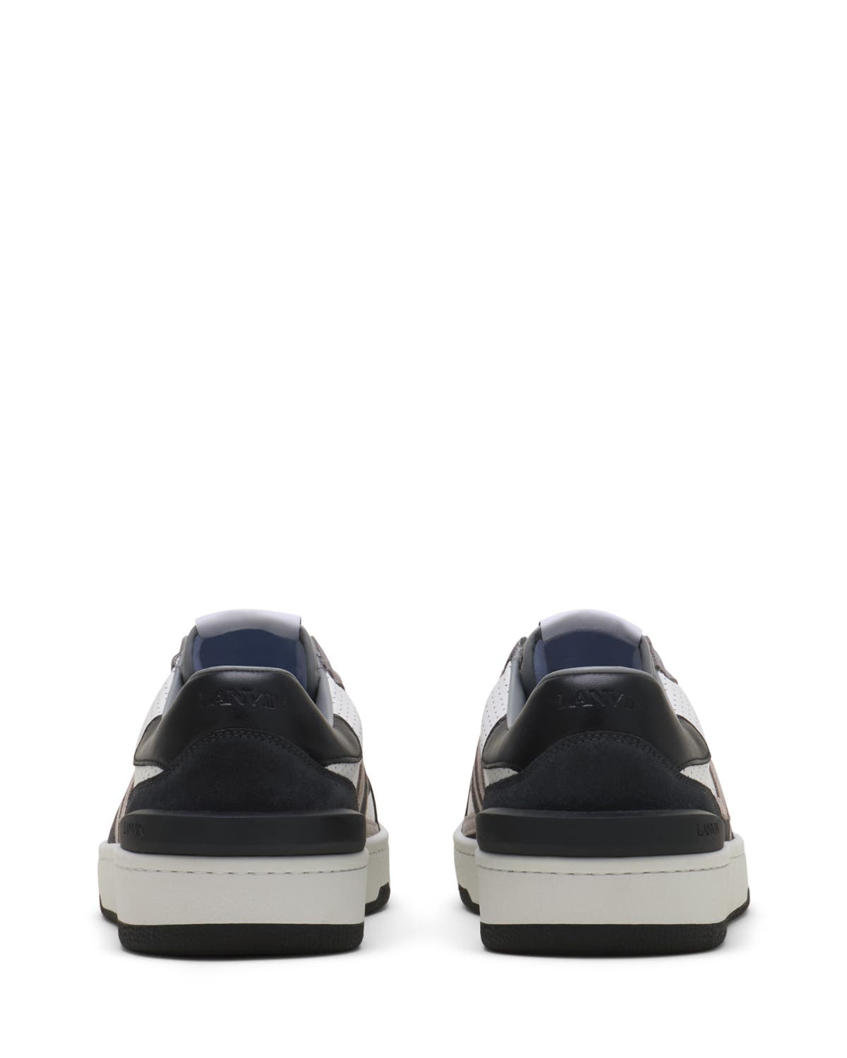 Lanvin Clay Sneakers In Perforated Leather And Suede, Alternate, color, Black