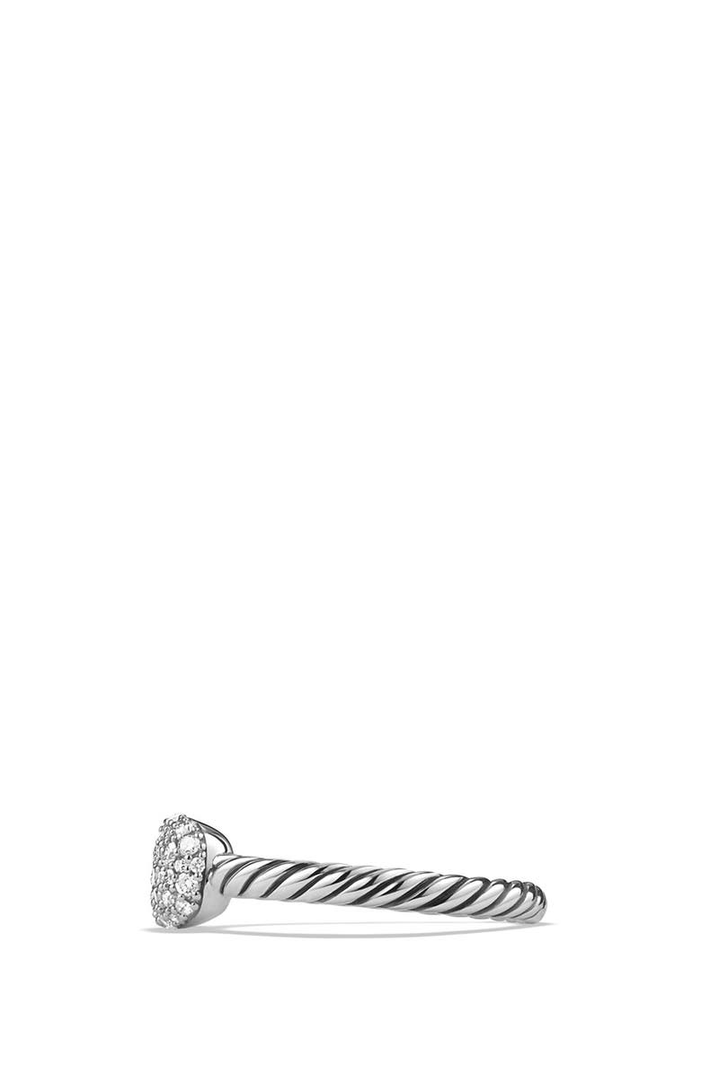 David Yurman 'Petite' Pavé Cushion Ring with Diamonds, Alternate, color,
