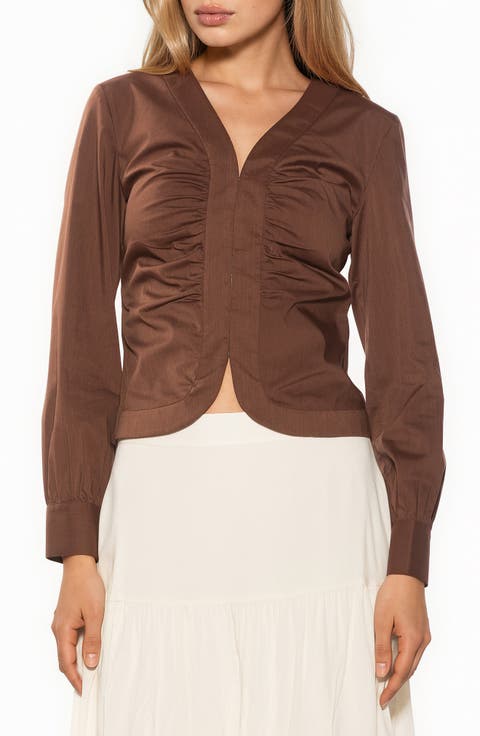 Noa Ruched Long Sleeve Shirt