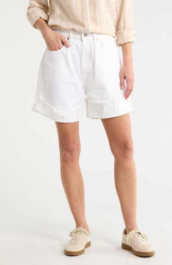 DENIMIST Brooke Fray Hem Cuffed Denim Shorts