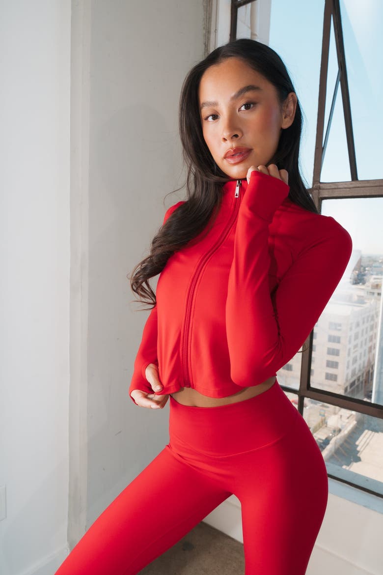 Cloud II Jacket, Alternate, color, Cherry