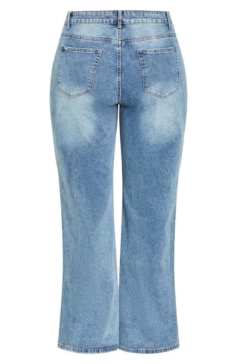 City Chic Harley Fit Fletcher Wide Leg Jeans, Alternate, color, Light Denim