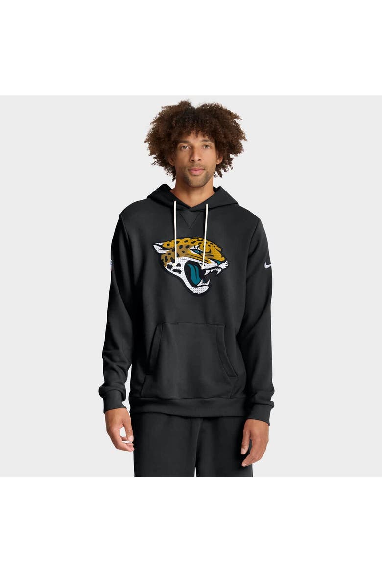 Men's Nike Black Jacksonville Jaguars Sideline Standard Issue Initial Home Dri-FIT Hoodie, Main, color, Black