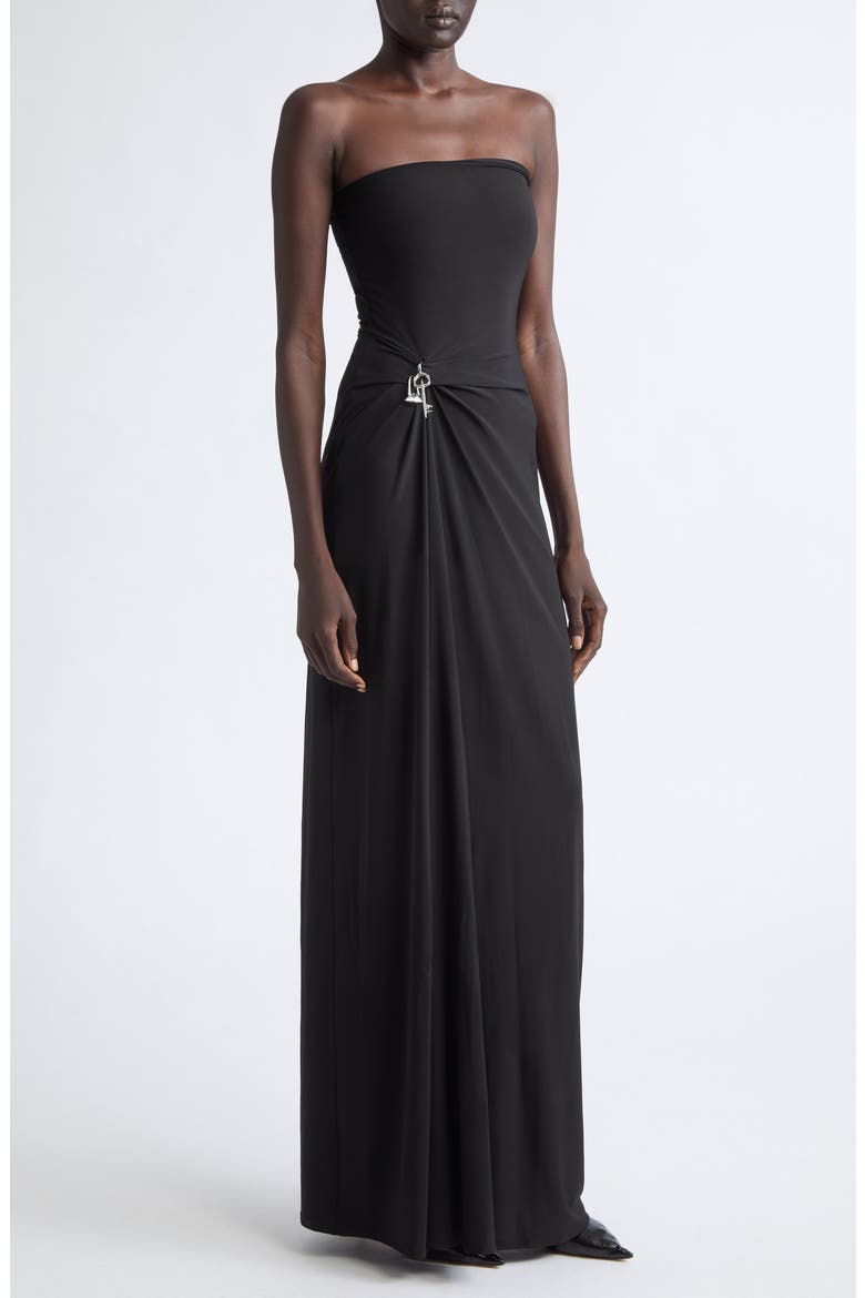 Relic Charms Strapless Maxi Dress, Alternate, color, BLACK