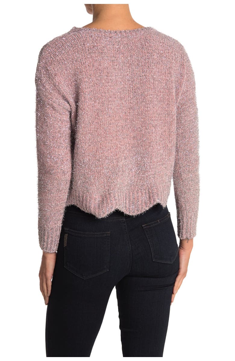 Love By Design Scallop Lurex Sweater, Alternate, color, 