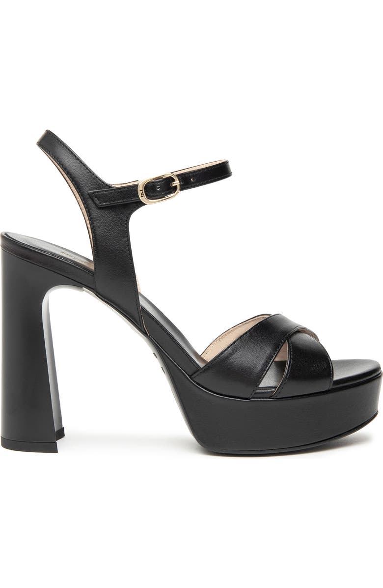 NeroGiardini Ankle Strap Platform Sandal, Alternate, color, Black