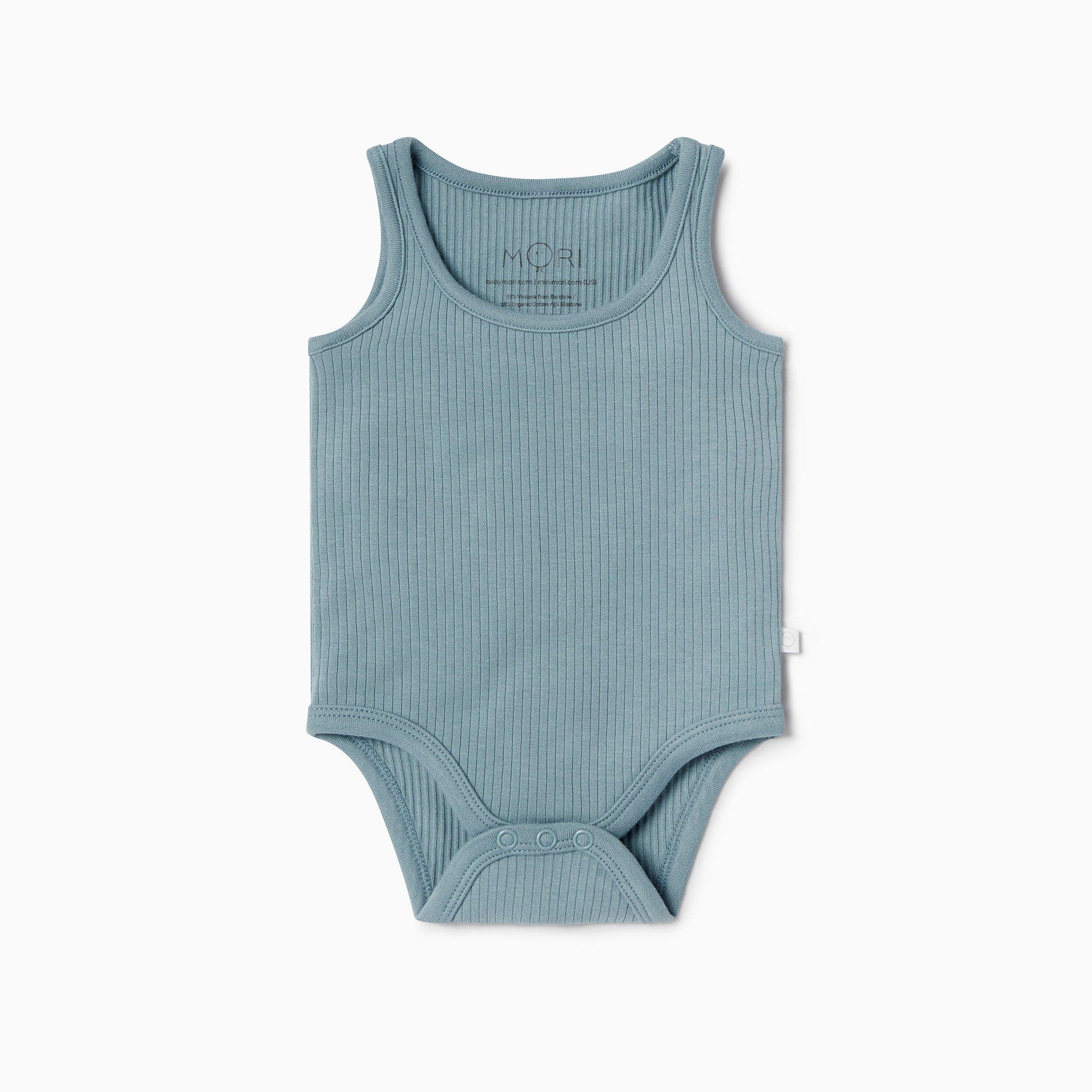 Mori Kids'  Ribbed Sleeveless Bodysuit In Multi