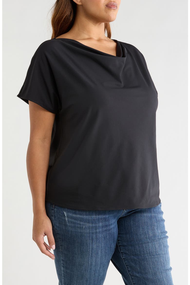 Ensley Cowl Neck Top, Alternate, color, BLACK