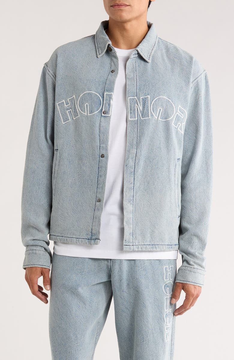 HONOR THE GIFT Indigo Cover Coach's Jacket, Main, color, Light Indigo