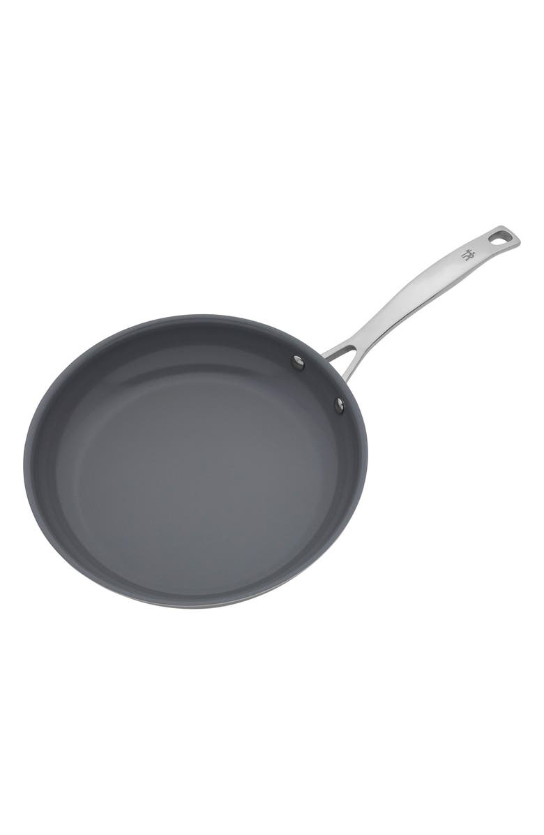 HENCKELS CUTLERY Clad H3 Two-Piece Ceramic Frying Pan & Lid, Alternate, color, Silver