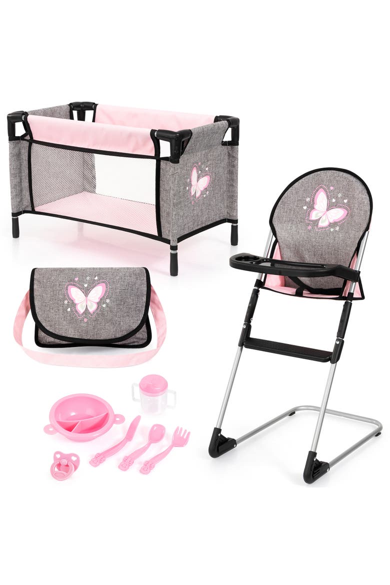 9 In 1 Doll Travel Bed Set, For Dolls Up to 18 Inches, Kids 3+, Main, color, Multicolored