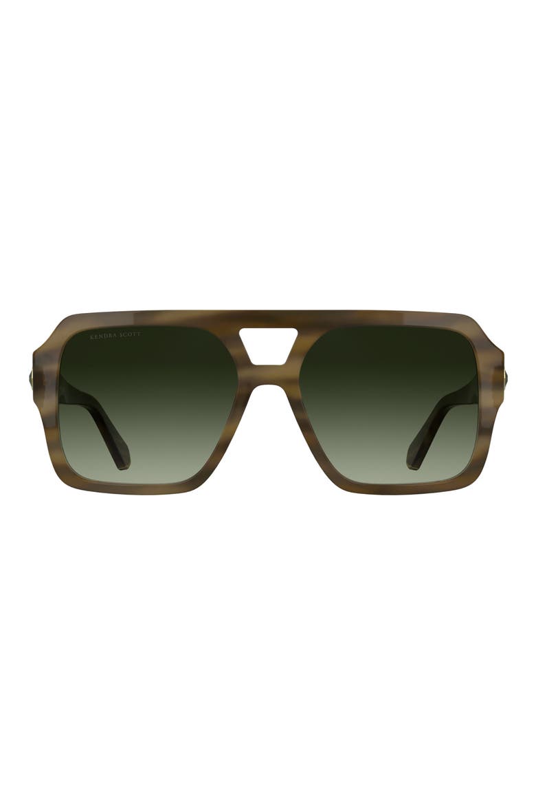 Elisa 57mm Gradient Aviator Sunglasses, Main, color, STRIPED SAND