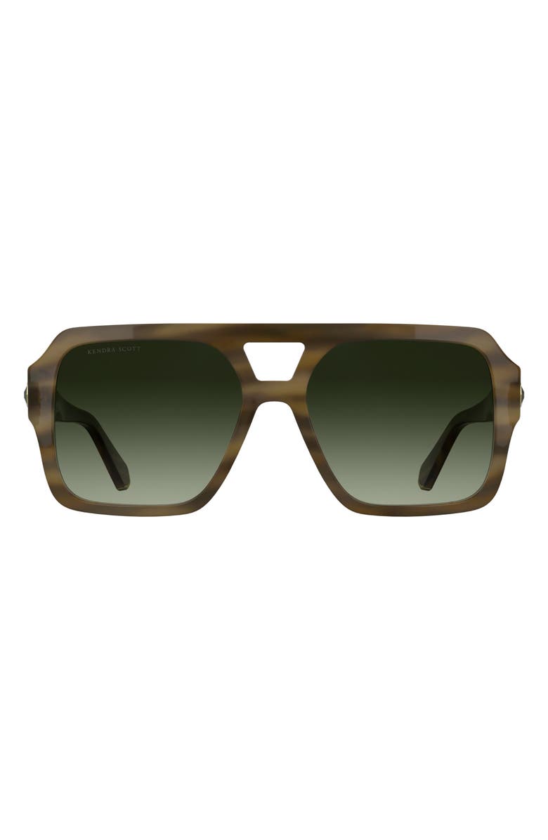 Kendra Scott Elisa 57mm Gradient Aviator Sunglasses, Main, color, Striped Sand