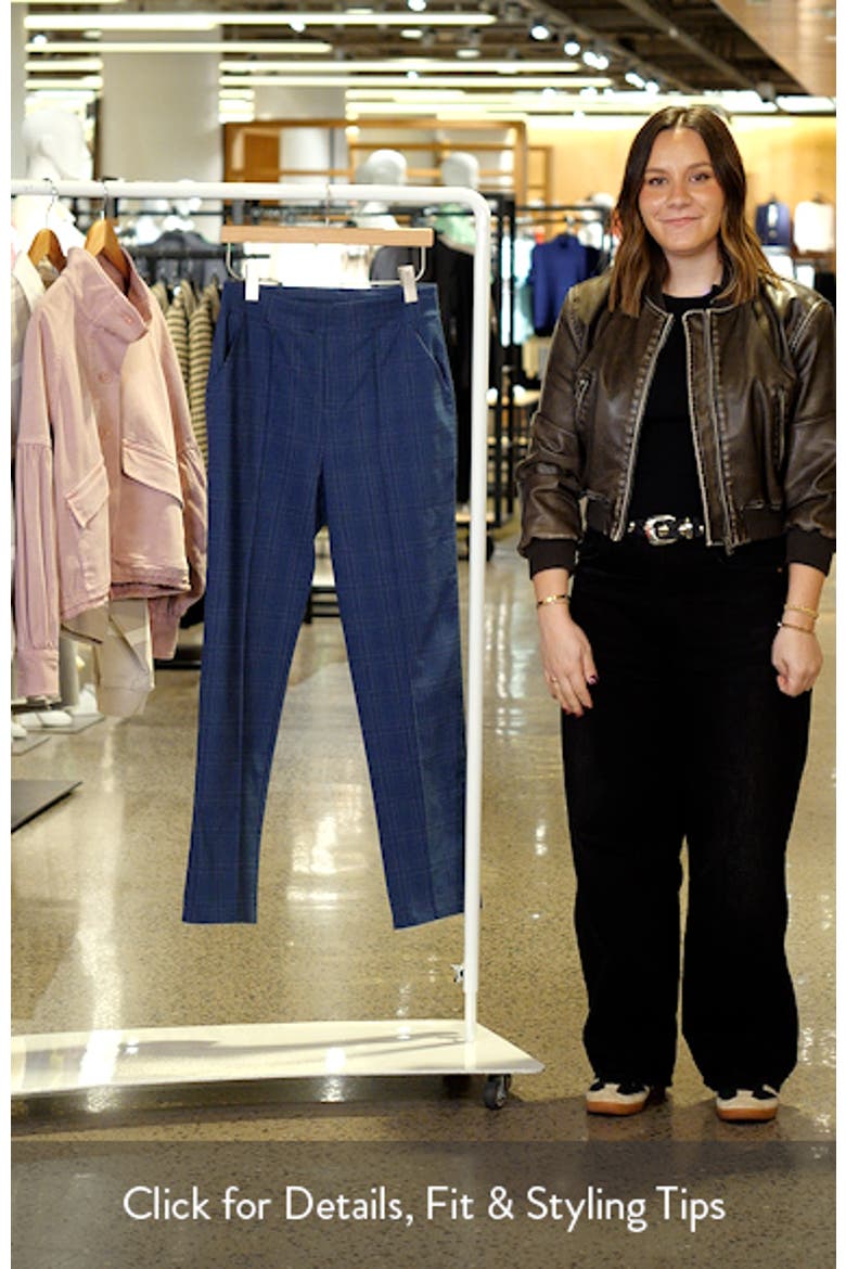 Pintuck Plaid Wide Leg Pull-On Pants video