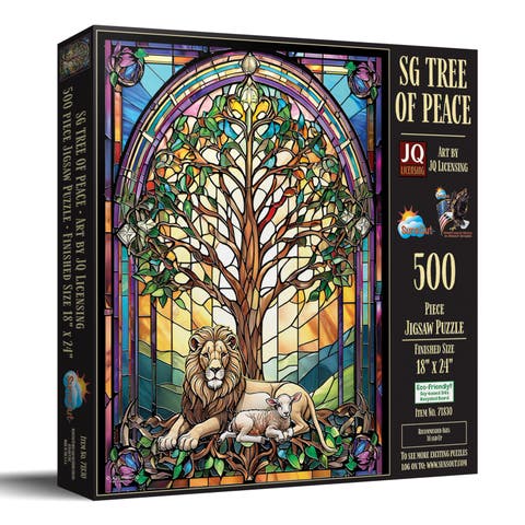 Tree of Peace Stained Glass 500 piece Jigsaw Puzzle for Adults
