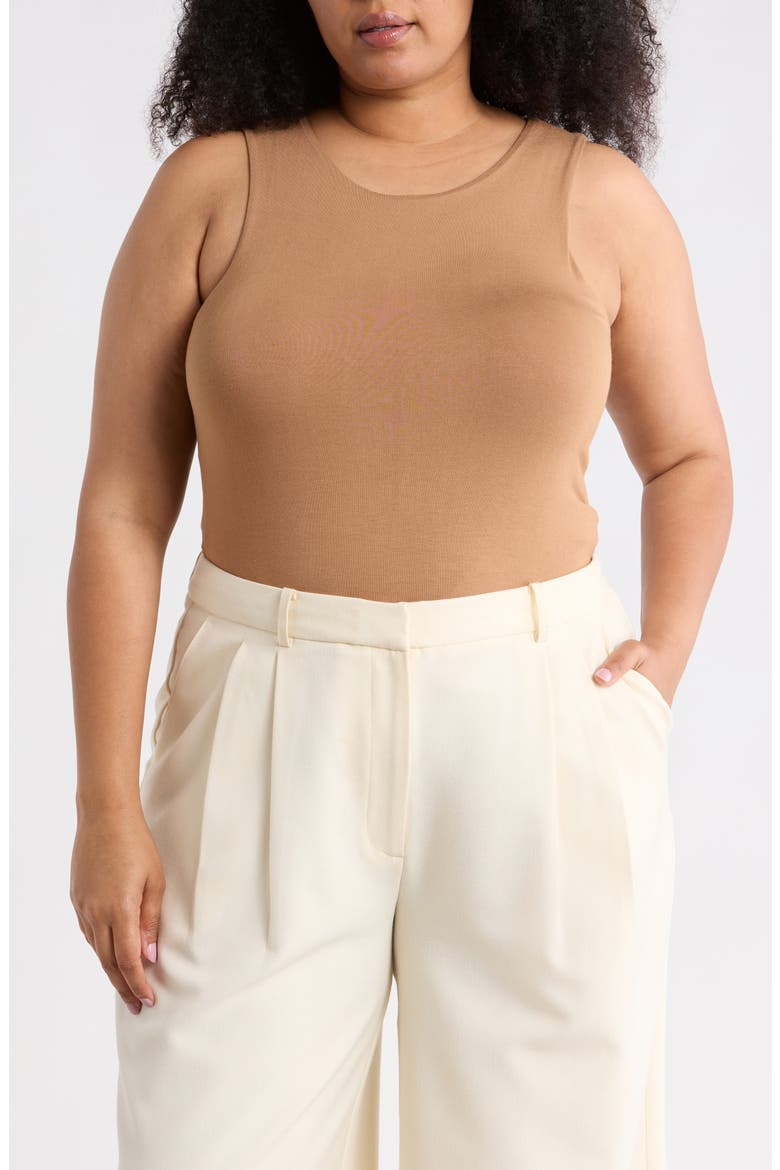 Fitted Tank Top, Main, color, MAPLE