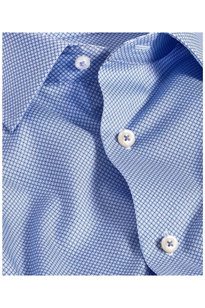 Trim Fit Micro Geometric Cotton Dress Shirt, Alternate, color, SKY