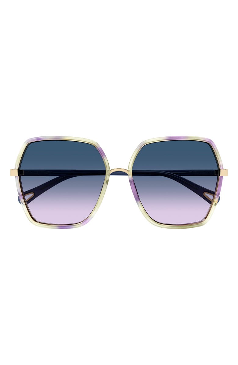 Chloé 58mm Gradient Square Sunglasses, Main, color,