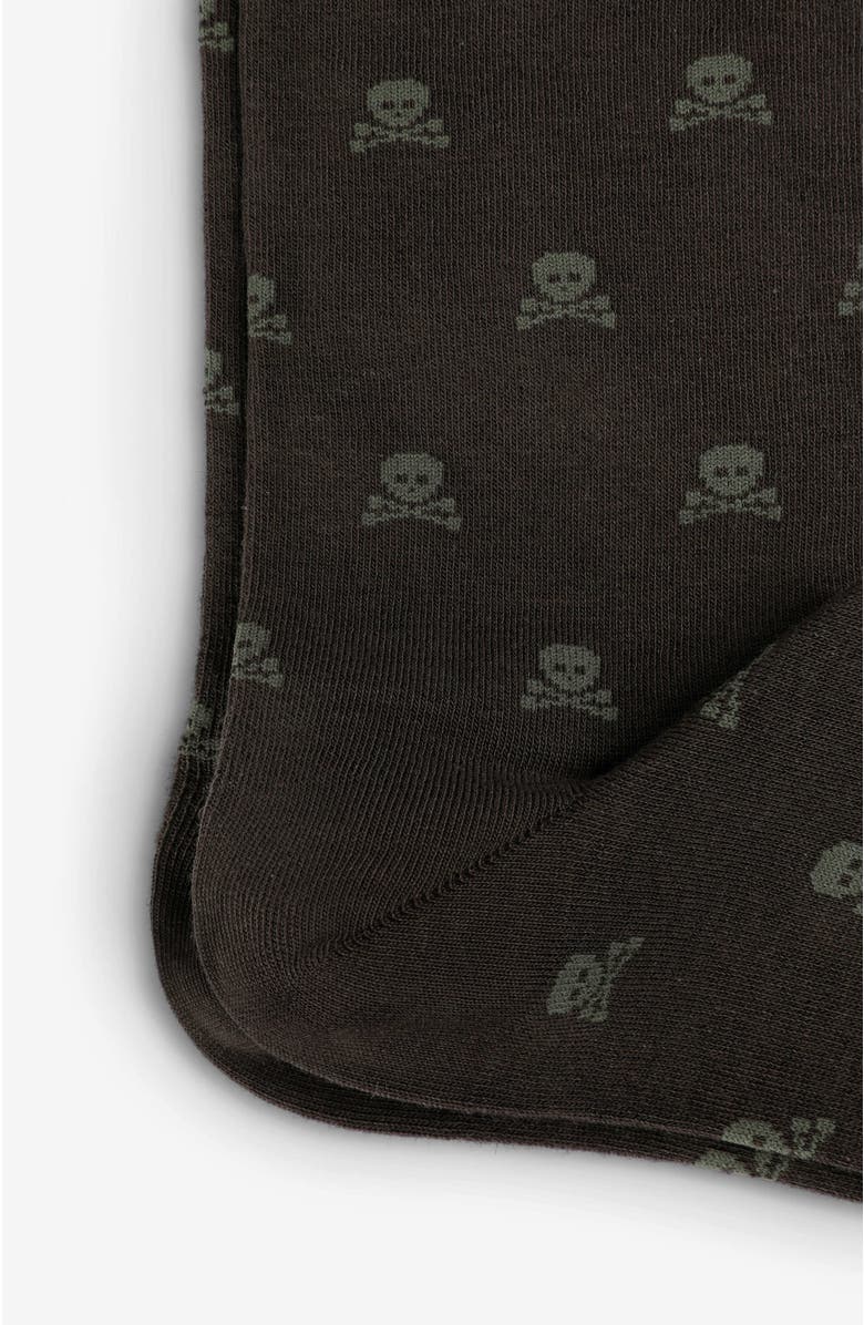 Scalpers Skull L Socks, Alternate, color, Brown