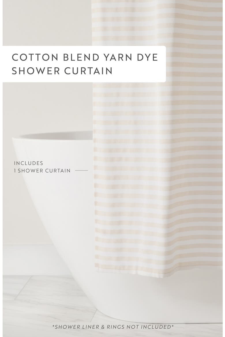 Mixed Stripe Shower Curtain, Alternate, color, CLASSIC STRIPE NATURAL