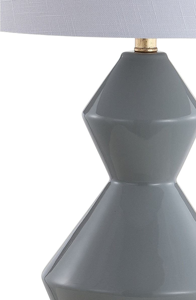 JONATHAN Y Alba 29" Geometric Ceramic/Metal LED Table Lamp, Alternate, color, Gray