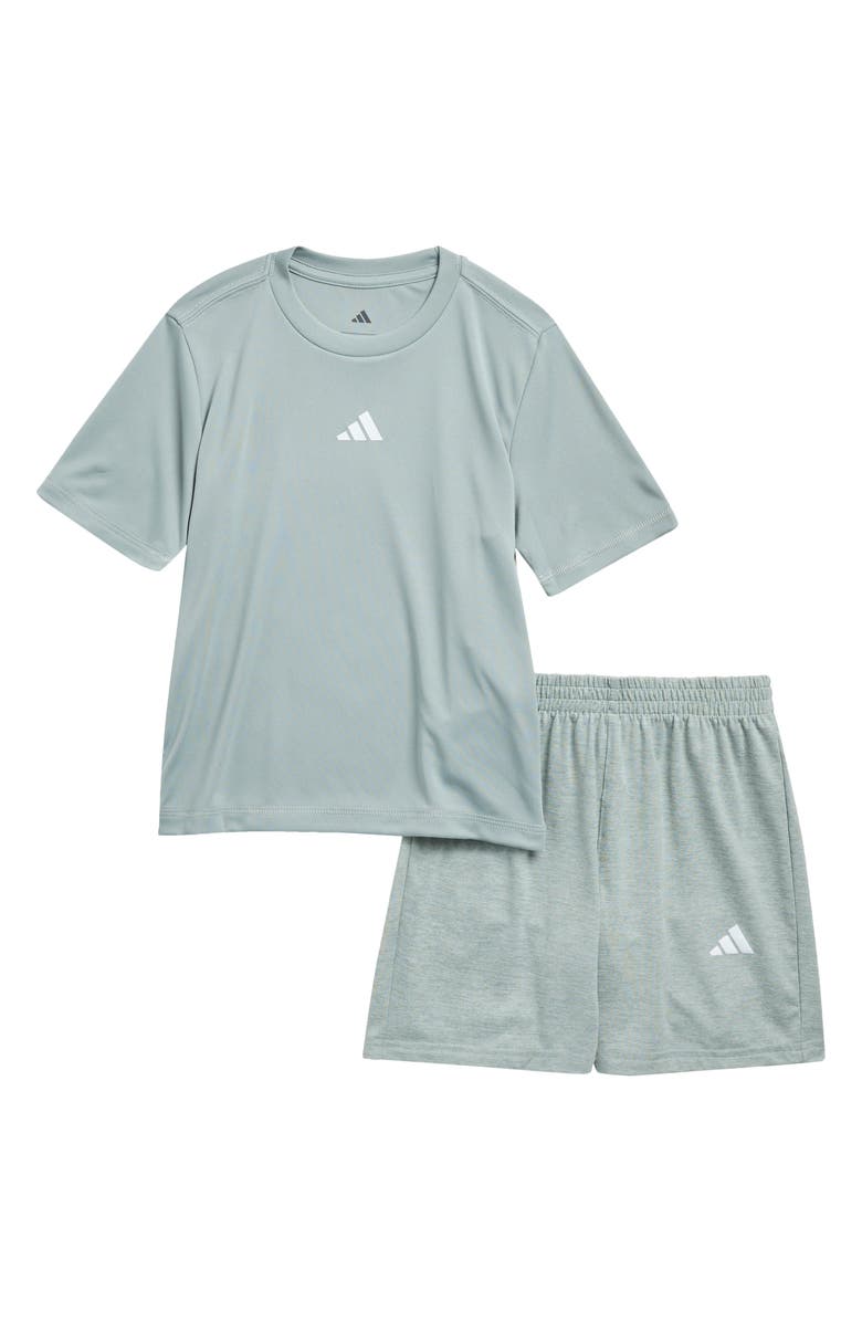 adidas Kids' Performance Graphic T-Shirt & Shorts Set, Main, color, Wonder Sage