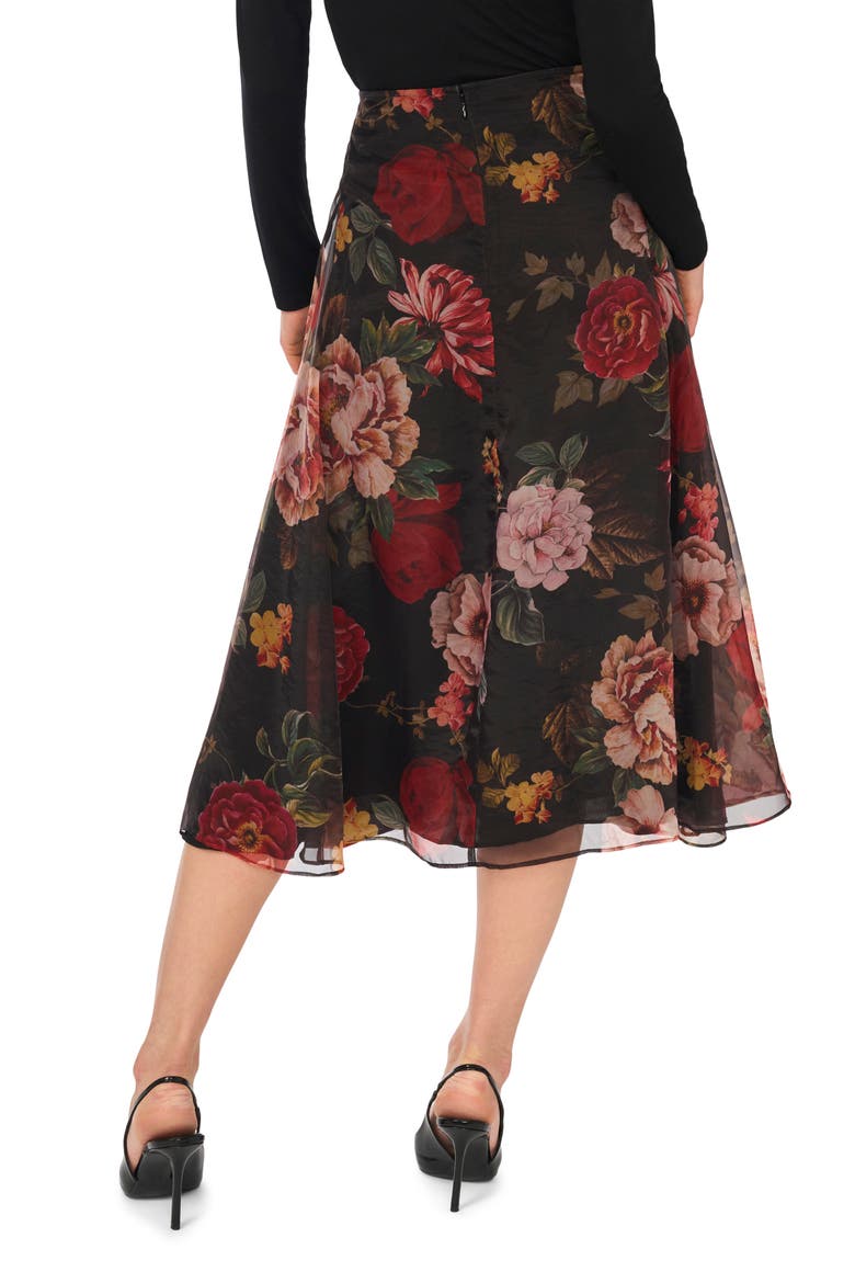 Midi Skirt with Princess Seams, Alternate, color, RICH BLACK