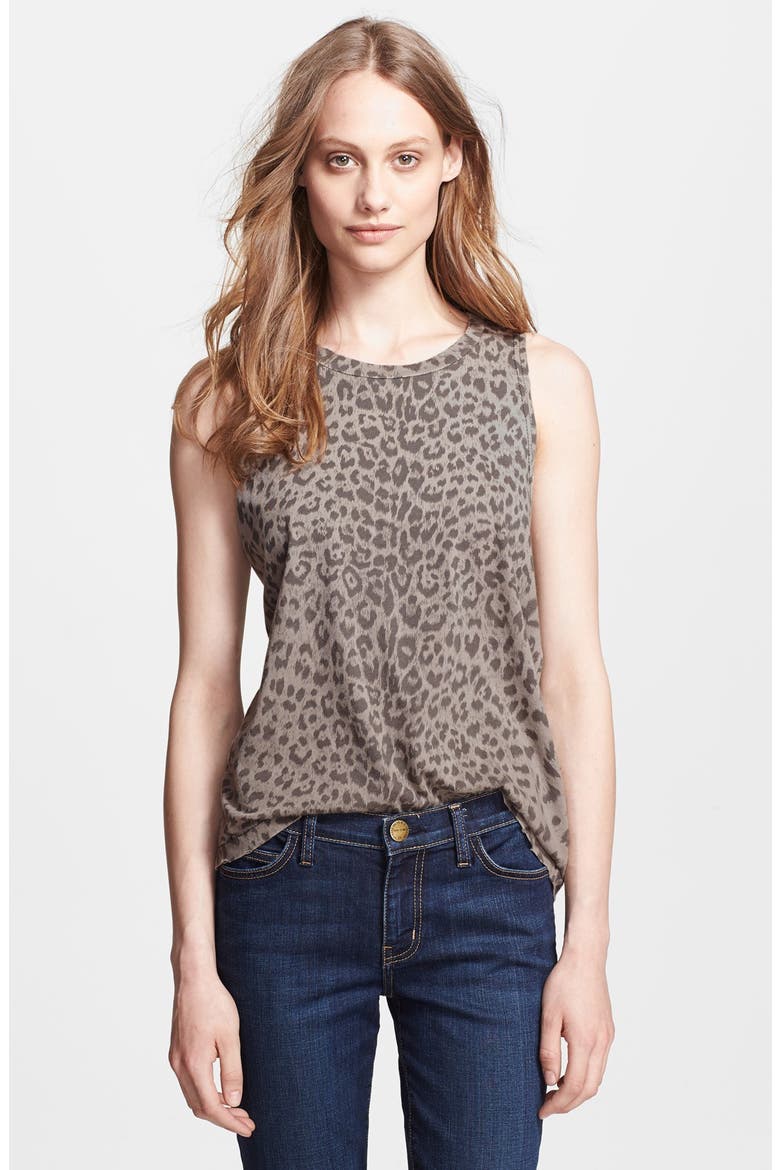 'The Muscle Tee' Print Tank, Main, color, GREY LEOPARD