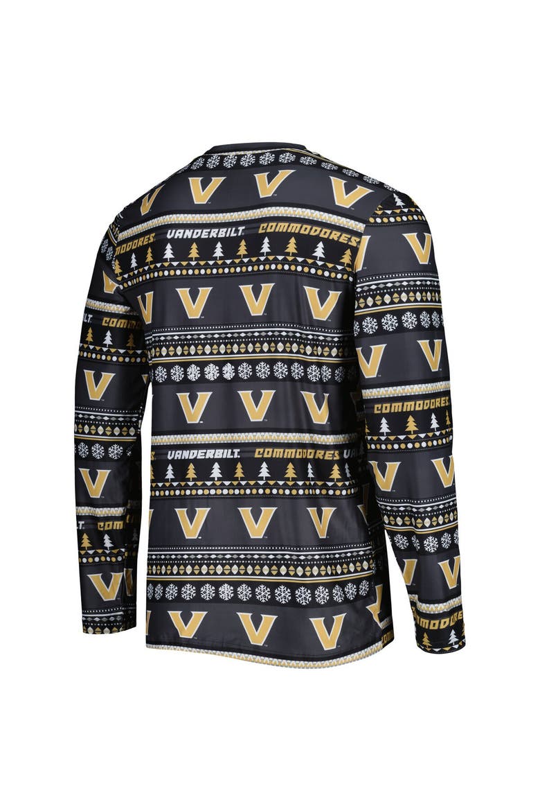 Men's Concepts Sport Black Vanderbilt Commodores Swivel Long Sleeve T-Shirt & Pants Sleep Set, Alternate, color, Black