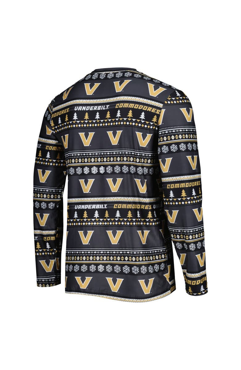 CONCEPTS SPORT Men's Concepts Sport Black Vanderbilt Commodores Swivel Long Sleeve T-Shirt & Pants Sleep Set, Alternate, color, Black