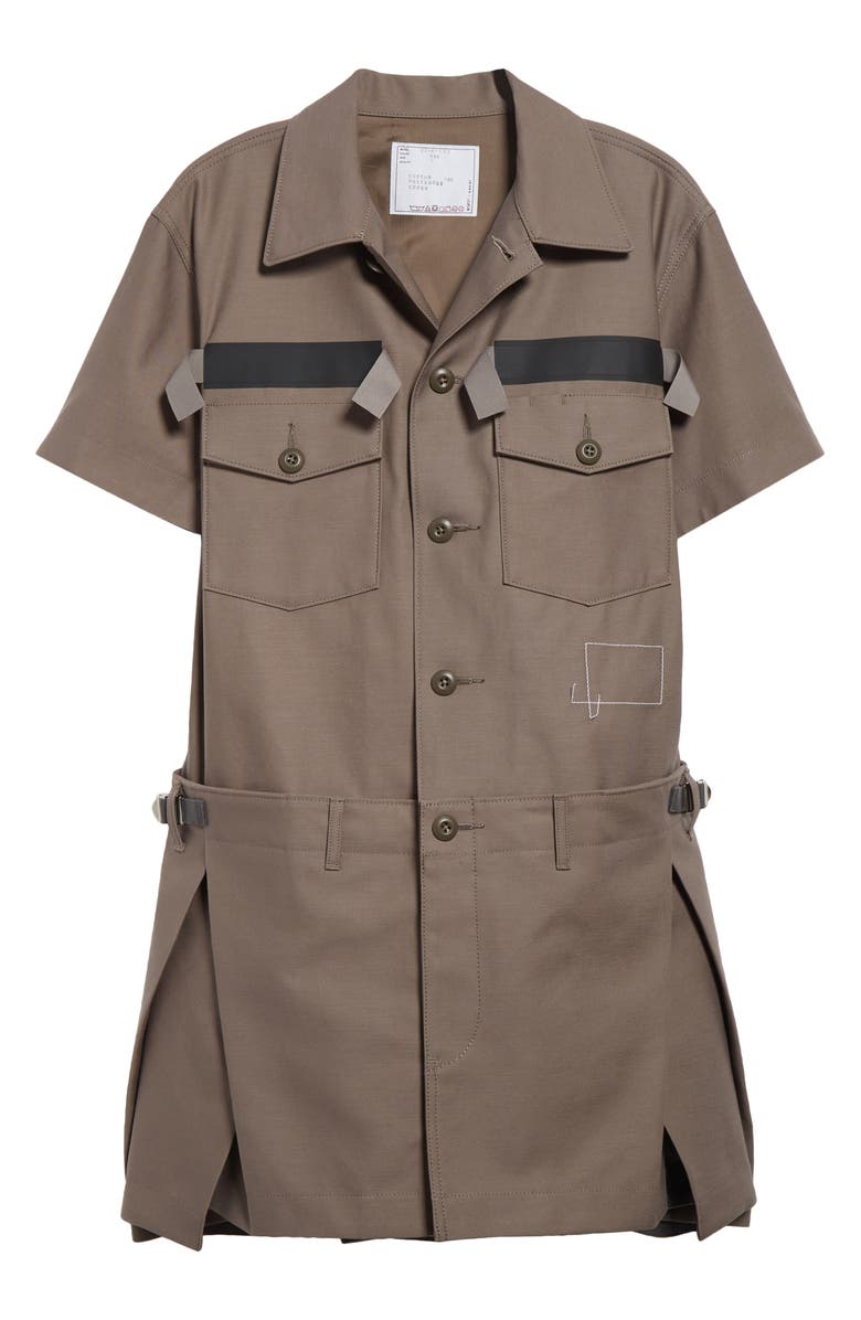 Sacai Cotton Cargo Dress, Alternate, color, Taupe