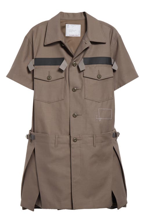 Sacai Cotton Cargo Dress In Taupe