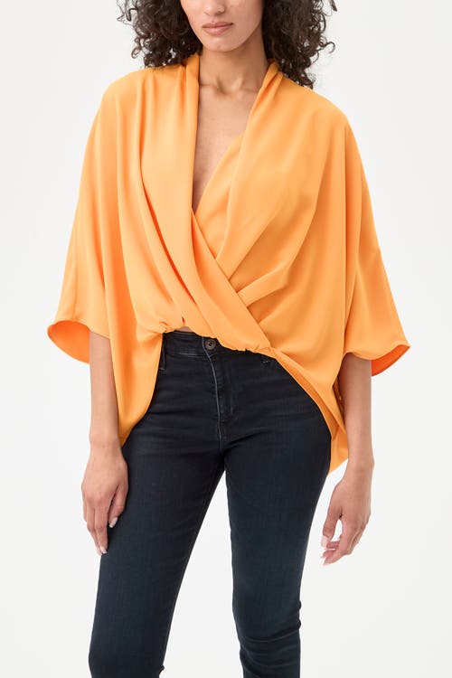 Trina Turk Concourse Oversized Surplice Top In Cap Clementine