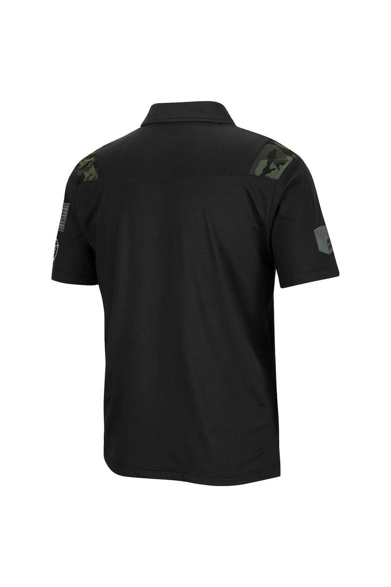 Men's Colosseum Black ECU Pirates OHT Military Appreciation Sierra Polo, Alternate, color, Black