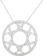 SUZY LEVIAN Sterling Silver Cubic Zirconia Circle Butterfly Necklace