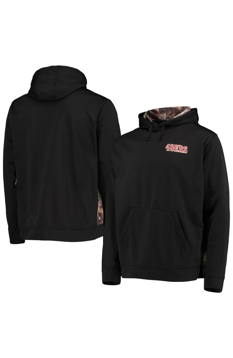 DUNBROOKE Men's Dunbrooke Black/Realtree Camo San Francisco 49ers Logo Ranger Pullover Hoodie, Main, color, Black