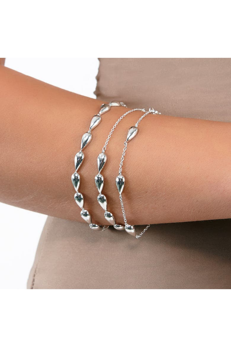 Station Tear Drop Bracelet, Alternate, color, Sterling Silver